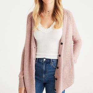 light pink cardigan